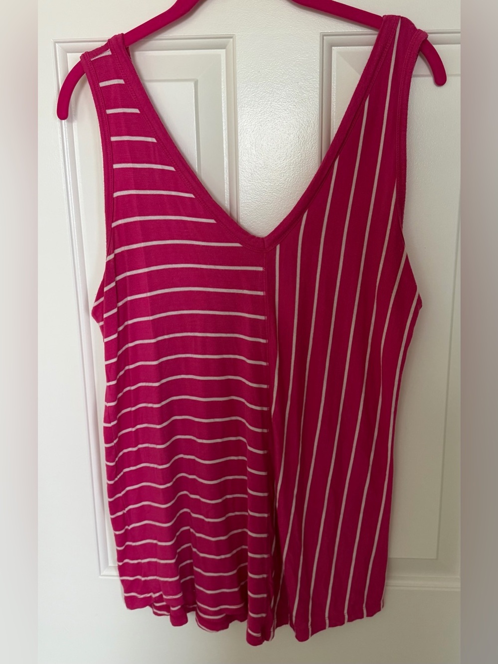 Striped Fuchsia Tank Top
